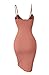 Doramode Sexy Spaghetti Strap V-Neck Cut Out Bandage Bodycon Outfits Cute Midi Clubwear Dress for Women Pink