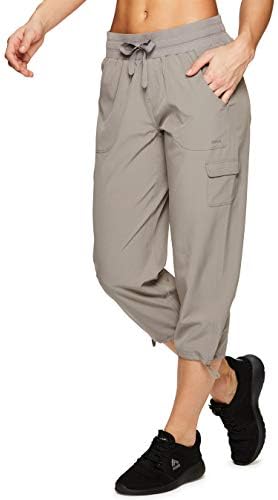 RBX Active Women's Fashion Lightweight Woven Drawstring Cargo Capri Pant with Pockets 2 RBX Active Women's Fashion Lightweight Woven Drawstring Cargo Capri Pant with Pockets
