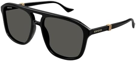 Gucci GG1668S 003 Sunglasses Men's Black/Red/Green Rectangle Shape