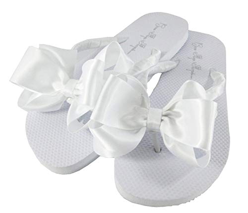 personalised bride flip flops
