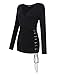 SunnyLady Women Sexy Wrap V-neck Ruffles Long Sleeve Slim Knit Top