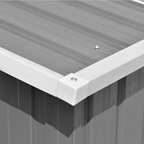 vidaXL Gerätehaus 257x489x181cm Metall Grau Geräteschuppen Schuppen Gartenhaus Gartenschuppen Lagerschuppen… – Bild 5