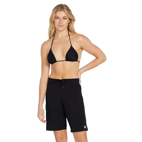 Volcom Women's Standard Simply Solid 11-Inch Classic Swim Boardshort, Black 1