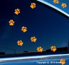 Cat PAW Prints stickers decals -Little Cat Foot Prints-48 paw prints per sheet- pet bumper window sticker for cars trucks wall laptop SUNFLOWER YELLOW