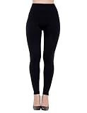 Dimore Womens Fleece Lined Leggings High Waist-Stretch Leggings Pants Thick Tights (Black/1P)