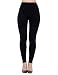 Dimore Womens Fleece Lined Leggings High Waist-Stretch Leggings Pants Thick Tights (Black/1P)