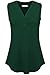 Nandashe Womens Ruffle Summer Tank Tops, Sleeveless Button Tank Top Vest Green L