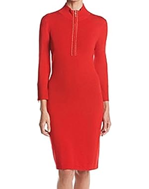 Calvin Klein Women's Medium Studded Sweater Dress Red M