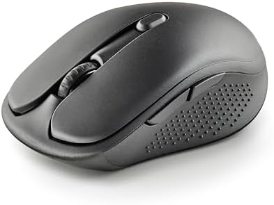 EVO Rust Black - Rato sem fios recarregável de 2,4 GHz para computador/portátil/MacBook/PC/Mac/Mac/iPad/tablet, teclas silenciosas, níveis de 3 DPI: 800/1200/1600, Concebido para destros, preto