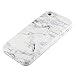 uCOLOR White Marble Case Compatible for iPhone 5 5s Cute Protective Dual-Layer Soft TPU Shockproof Slim Case