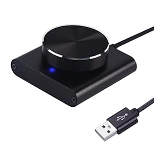 USB Volume Control Knob, COOIDEA One Key Mute/Pause Function Computer Speaker Audio Volume Adjuster Support Win7/8/10/XP…
