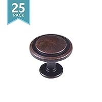 SMART ONYE Oil Rubbed Bronze Knobs with Random Lines Zinc Alloy Kitchen Cabinet Furniture Hardware for Drawer Dresser-Modern Round Knobs Pull-1-1/4 Diameter-25 Pack