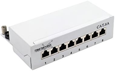 Patch panel 48.3&nbsp;cm/19&nbsp;FTP mounting, black, including keystone jack 8-Port Cat. 6A