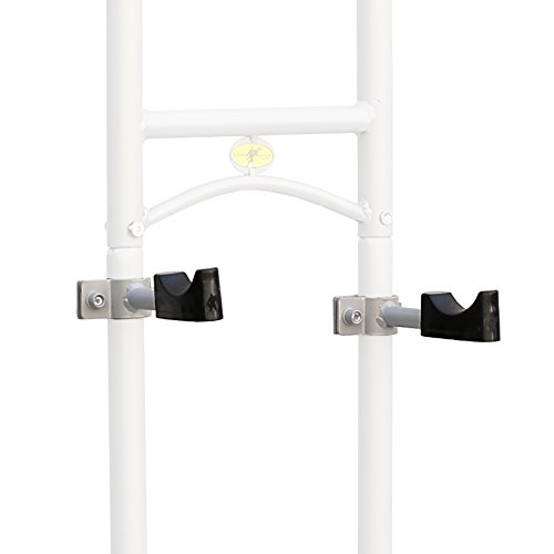 SPAREHAND Freestanding Adjustable Dual Bike Rack Storage System, Max Weight Limit 80 lbs, Pebble Silver Finish, Model: DBR-825 - Thumbnail 4