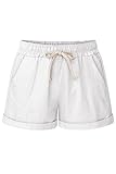 LOV ANNY Women's High Waist Drawstring Casual Comfy Cotton Linen Shorts