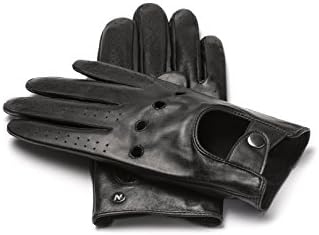 napoDRIVE (black) - touchscreen leather gloves for men (L)