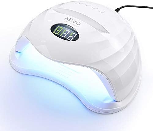 AEVO uv LED Nail Light, 48W LED, Dual Light, 36 LED Lights, Fast Curing Nail Dryer Light, Compatible with All Gels, Fast Drying, Auto Sensor & Digital Display, 4 Timer Setting Modes, For Hands & Feet, Professional Salon at Home, Japanese Instruction Manual Included (White)