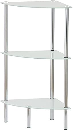 Amazon Co Jp インテリア 家具 便利 おしゃれ 強化ガラスコーナーラック 3段 高さ62cm Smj 102wh ホワイト 白 ビューティー