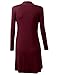 URBANCLEO Womens Basic Hi-Lo Open Front Long Cardigan,Awtl037_burgundy,X-Large