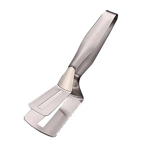 ARFUKA 2 in 1 Spatula Tongs Cooking Tongs Kitchen Tongs Stainless Steel Serving Tongs Meat Turner for Barbecue, Cooking, Salad, Grilling, Cake Tongs for Serving Silver