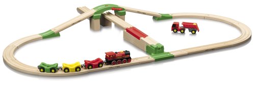 Eichhorn 100004953 - Holz-Bahn mit Laderampe, 40 Teile, 106 x 76 cm, inklusiv Zubehör – Bild 3
