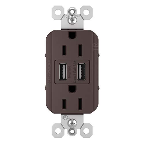Legrand radiant TM826USBDBCCV4 15 Amp Decorator Duplex Tamper Resistant Outlet…
