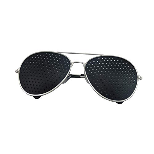 MonLiya 2PCS Retro Pinhole Sunglasses For Women Men Small Holes Eyeglasses Vision Care Glasses Unisex Eyesight Metal Frame Eyewear Eyesight Vision Improve Training Reading Glasses Anti-myopia Pin hole - Thumbnail 4
