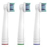 Amazon Brand - Solimo Flossing Replacement Brush Heads, 3 Count (Fits Most Oral-B Electric Toothbrushes)