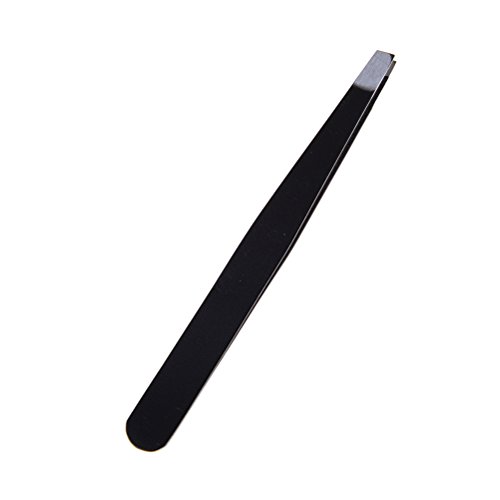 1Pcs Professional Stainless Steel Precision Eye Brows Slant Tip Tweezer Black