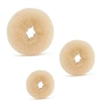 Beaute Galleria - Bundle 3 Pieces Mini Hair Donut Ring Style Bun Maker for Kids Beige Color