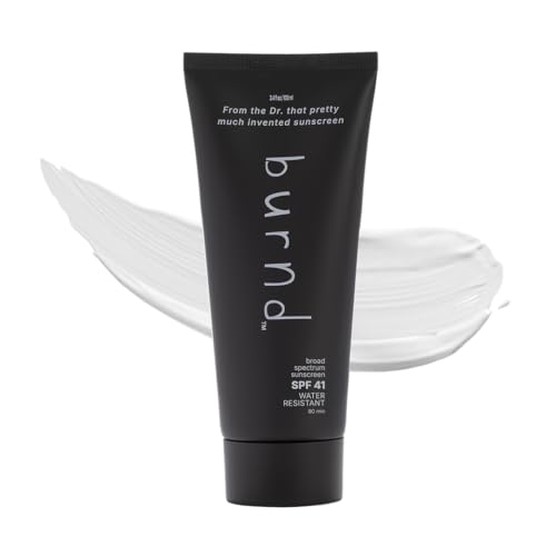 burnd. SPF 41 Broad Spectrum Sunscreen Lotion, Invisible Zinc Oxide Sunscreen, Water Resistant 80 Min, Fragrance Free, Dermatologist & Pediatrician Formulated, Face & Body Sunblock, 3.4 fl oz
