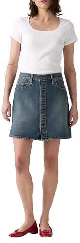 Retro Button Front Skirt Eight Track Ski, Eight Track Skirt, 30W