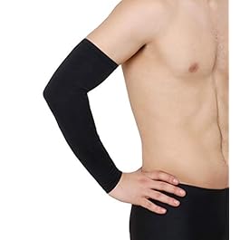 Never Lose Arm Sleeves with UV Protection for Sports & Driving (Black)