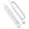 15ft Power Strip Flat Plug with 4 Outlets 4 USB, NTONPOWER Surge Protector Power Strip with Long Extension Cord, 1700…
