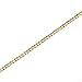 Floreo 10k Two Tone Gold 4mm Curb Cuban Chain Ankle Bracelet Anklet with White Pave, 8 Inch