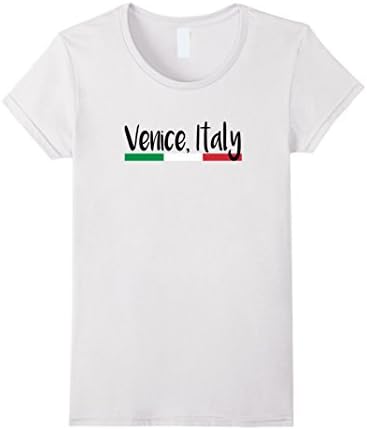 Womens Venice Italy Flag T-Shirt Simple Minimalist Design Small White