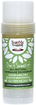 Don't Sweat It All Natural Tea Tree Deodorant Stick for Women, Men and Kids (Organic, Vegan, Cruelty Free) Contains No Gluten, Aluminum Or Parabens, Best 3.2 Oz Stow-and-Go Container