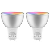 GU10 WiFi Smart LED Bulbs - Aoycocr 5W 6500K 230Lumen (35W Equivalent) Color Changing Bulb -Tunable Daylight & RGB by App Control - Compatible with Alexa Google Assistant (2 Pack)