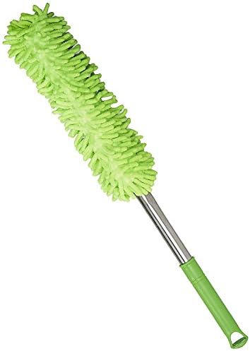 Nuestra Microfiber Feather Cleaning Duster - Non-Scratchy & Anti-Static - Essentials Washable Dusting Brush Kit Steel Handle (Random Colors)