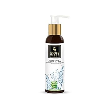Good Vibes Aloe Vera Conditioner - 120 ml - For Dry, Dull and Frizzy Hair - Hydrate Nourish for Shiny Stronger and Soft Hair - Cruelty and Paraben Free