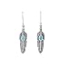 LittleB Bohemia Turquoise Earrings Personality Feather Earrings for Women and Girls.