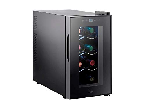 Monoprice 8 Bottle Thermoelectric Wine Cooler - Black With Interior LEDs, Easy-to-Use Controls, Thermoelectric Power - From Strata Home Collection