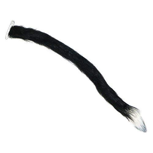 Robelli Crazy Cat Black & White Clip-On Fancy Dress Tail (WORLD BOOK WEEK DAY)