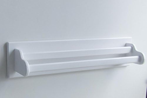 Fabian Woodworks Towel Rail - Wooden - Wall Mounted - 2 Bars - 27inch/700mm Bath Towels - White