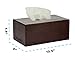 Alpine Industries Wooden Bamboo Rectangular Tissue Box Cover - Eco Friendly Pull Holder/Dispenser - Decorative Organizer for Bathroom, Office Desk & Car (Espresso)
