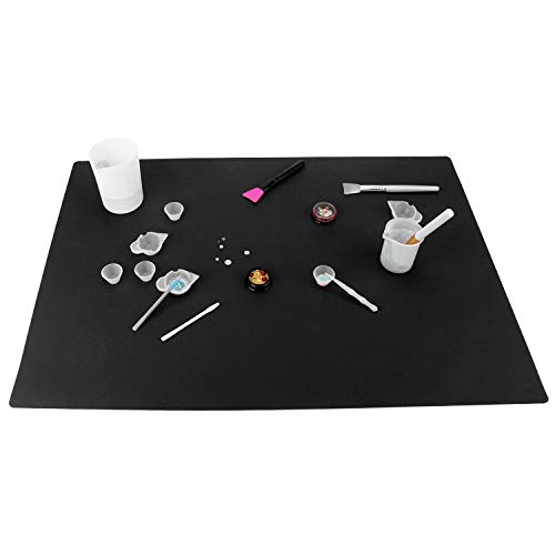 Oversize Silicone Sheet for Crafts, Gartful 27.5 x 19.6 inches Black Multipurpose Mat Jewelry Casting Molds, Countertop Protector, Nonskid Counter Table Mat and Placemat, Heat Resistant