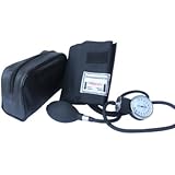 Santamedical Adult Deluxe Aneroid Sphygmomanometer with black cuff and Carrying case