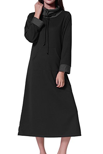 Women's Pajamas Long Nightgown / Women Sleepwear / Sleep Dress(L,Black)