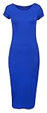 Forever Womens Plain Cap Sleeves Bodycon Midi Dress