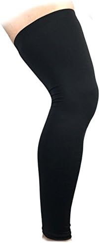 Compression Leg Knee Long Sleeves for Running Football Basketball Cycling, Black(1 Pair) by Vitoki